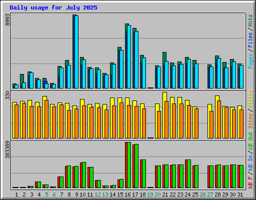 Daily usage for July 2025