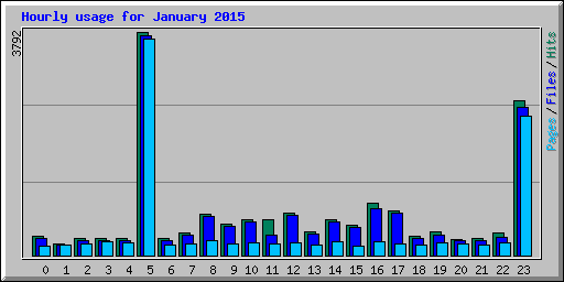 Hourly usage for January 2015