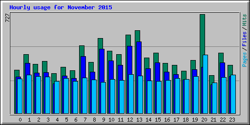 Hourly usage for November 2015