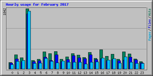Hourly usage for February 2017