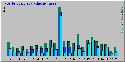 Hourly usage for February 2018