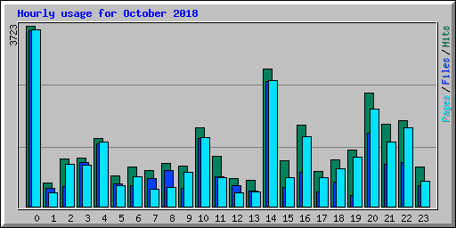 Hourly usage for October 2018