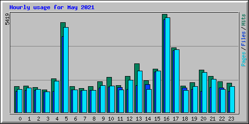 Hourly usage for May 2021