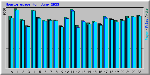 Hourly usage for June 2023