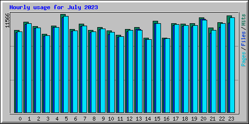 Hourly usage for July 2023