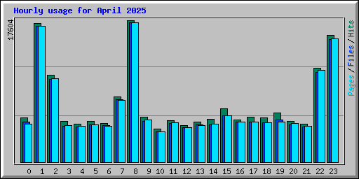 Hourly usage for April 2025
